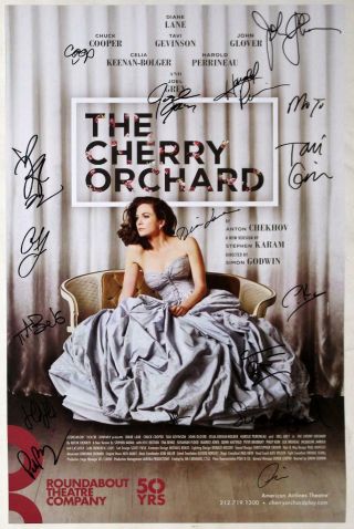 Cherry Orchard Cast Joel Grey,  Diane Lane Signed Poster
