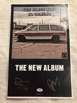 The Black Keys Dan Auerbach Pat Carney Signed Auto El Camino Poster Psa/dna