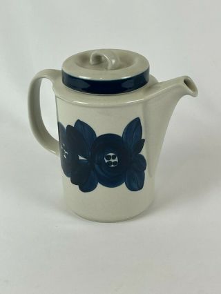 Arabia Of Finland - Anemone Blue - Coffee Pot W/ Lid And Creamer