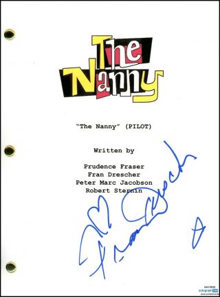 Fran Drescher " The Nanny " Autograph Signed Pilot Episode Script Acoa