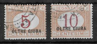Oltre Giuba Italy 1925 Segnatasse Set Of 2 Stamps Sass 1 - 2 Cv €70 Vf