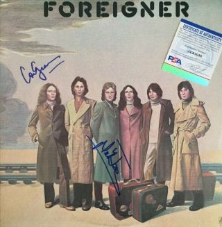 Foreigner Signed Debut Vinyl Record Album Psa Dna By 2 Mick Jones Lou Gramm