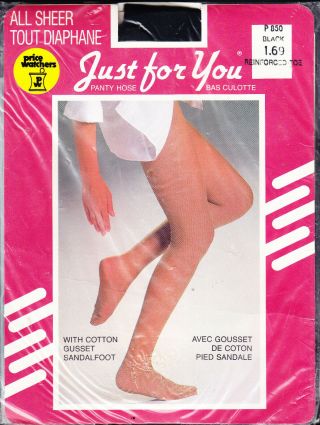 Vintage Pantyhose And Package - All Sheer - Just For You - Nylon