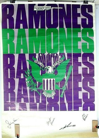 The Ramones Autographed (by 4) 1991 Concert Poster Sp 6