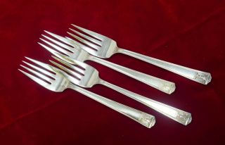Holmes And Edwards Century Silver Plate Salad Fork Set Of 4 No Monograms.  6 1/4 "