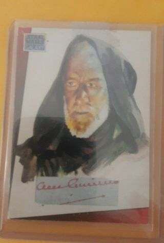 Alec Guinness Signed Star Wars Card/carrie Fisher Photo Autographed