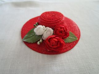 Madame Alexander Cissette Hat With Red & White Roses - Adorable