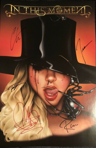 In This Moment Maria Brink Band Autographed/ Signed 11 X 17 Poster Black Widow