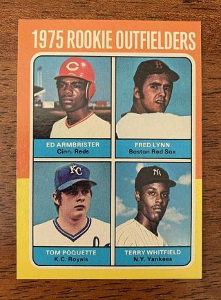 1975 Topps Baseball 622 " Rookie Outfielders " (fred Lynn /e.  Armbrister) " Ex/mt "