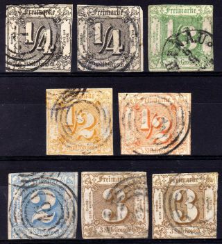 German States: Thurn & Taxis Northern 1862 - 4 Selection,  8 Stamps