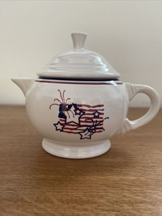 Fiestaware Stars And Stripes Small Teapot