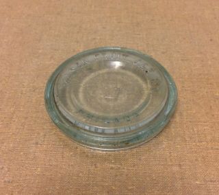 Antique Mason Fruit Jar Co,  Philadelphia Pa Aqua Glass Mason Jar Lid Keystone