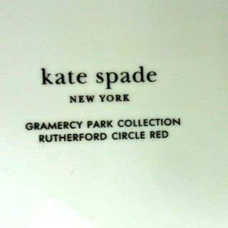 Kate Spade Lenox Gramercy Rutherford Circle Red Salad Dessert Plates 7.  25 