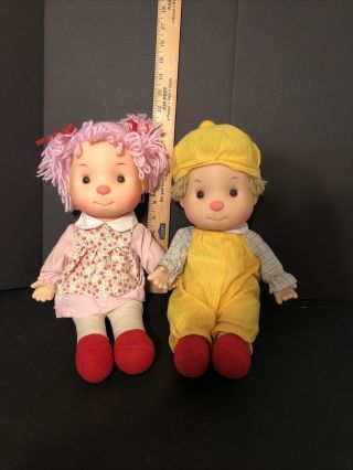 Vintage 1980’s Astra Komfy Kids Ice Cream Dolls.  Boy And Girl With Yarn Hair A3