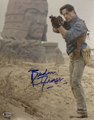 Brendan Fraser Signed The Mummy 11x14 Photo Beckett Witness Bas