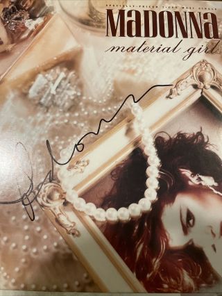 Madonna - Material Girl B/w Pretender 12 " Vinyl Lp Rare Autographed.
