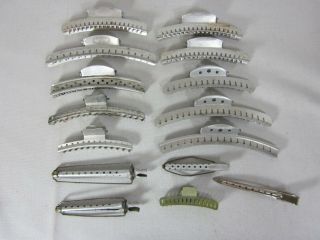 40s 50s Vtg Aluminum Goody Wave Hair Clips Beauty Usa Retro Styling Metal