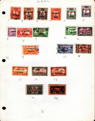 Latakia / Lattaquie Stamp Lot,  & Incl.  Airmail & Postage Due