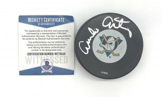 Emilio Estevez Signed Autograph Hockey Puck - The Mighty Ducks Beckett Bas 17