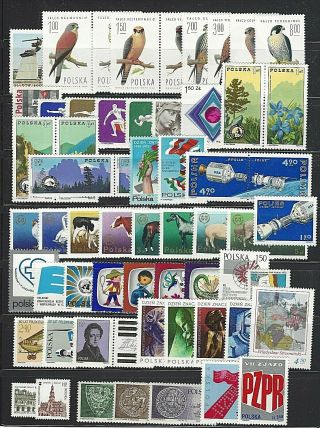 Poland,  Polska Sc 2073/b131,  1975 Year Set 59 Stamps,  3 Souv.  Sheets Nh W/og