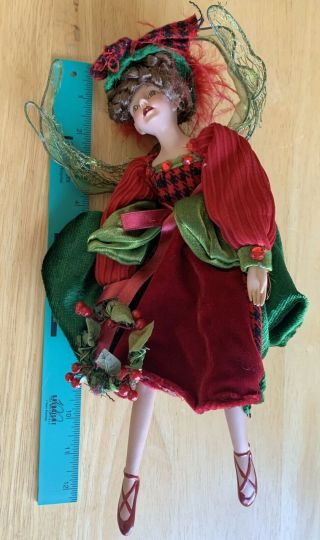 Elegant 12in Collectable Porcelain Fairy Doll Use as Tree Topper or Chair Sit 3