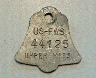 Vintage Antique Upper Mississippi Us - Fws Metal Fishing License Pot Tag