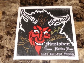 Mastodon Band Signed Early Show Gig Concert Poster The 5 Spot Nashville 2004