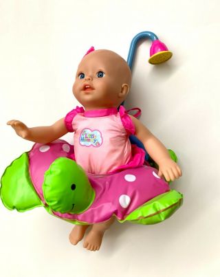 Mattel Fisher Price Little Mommy Bath Time Tub Swim Baby Girl 14 " Doll G8690