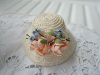 Madame Alexander Cissette Hat With Peachy Pink Cabbage Roses