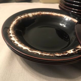 Pfaltzgraff Gourmet Brown Drip Rimmed Soup Bowl.  Full Set Of 8 Rare Hard To Find