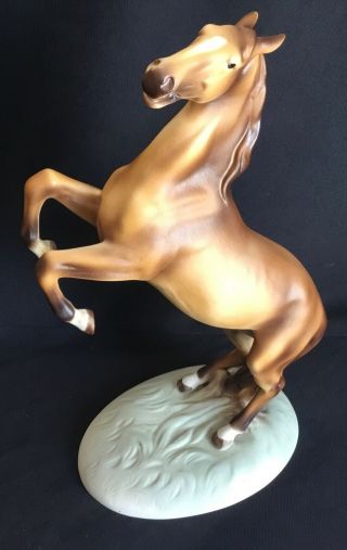 Large 14 1/4” Tall Royal Dux Porcelain Rearing Horse Figurine Htf Matte Finish