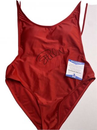 Pamela Anderson Signed Baywatch Bathing Suit Swimsuit Beckett