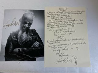 Scott Ian Anthrax Handwritten Lyrics And Signed Photo Medusa