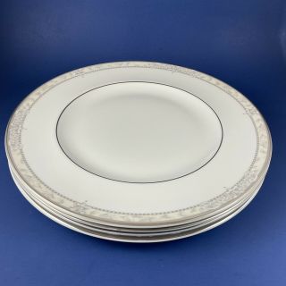 Royal Doulton Naples - Platinum Fine Bone China 10.  5 " Dinner Plates - Set Of 4