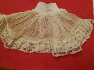Antique Doll Victorian Pettcoat Gauze Slip W/lace Clothes Tlc