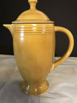 Vintage Homer Laughlin Fiestaware Antique Gold Coffee Pot W/lid