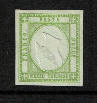 Italy - 1800s Mezzo Tornese Revenue Stamp - Inverted Head Error - No Gum - S14275