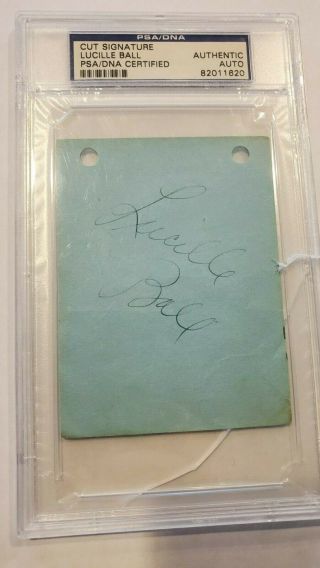 Lucille Ball Signed Autograph 3x5 Index Card Psa Slabbed