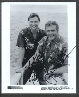 Lee Majors And Douglas Barr - Signed 8x10 Autograph Movie Still - The Fall Guy