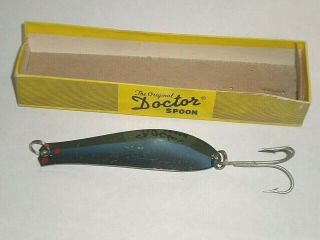 Arbogast The Doctor Spoon 285 W/ Bottom Portion Of Box - Blue Chrome