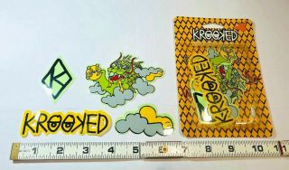 Krooked Skateboards Mark Gonzales 4 Sticker Pack From 2010 Nos In Package
