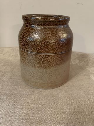 Williamsburg Restoration Hand Made Stoneware Salt Glaze Crock Stamped & Signed