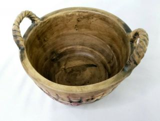 Weller Ware Flemish Rose Basket Vintage Pottery 1910/1920s 2