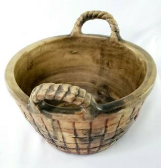 Weller Ware Flemish Rose Basket Vintage Pottery 1910/1920s 3