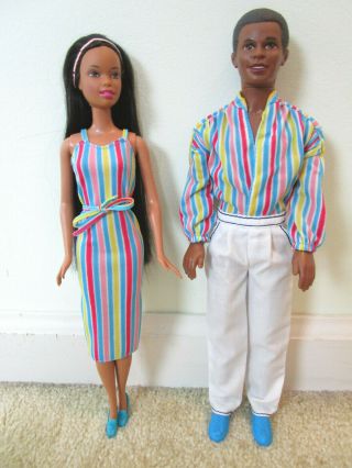 Mattel African American Barbie & Ken Dolls In 70 
