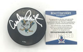 Emilio Estevez Signed Autograph Hockey Puck - The Mighty Ducks Beckett Bas 11