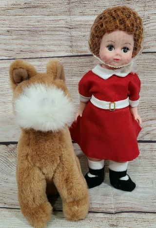 Madame Alexander Little Orphan Annie & Sandy Plush Doll Sleepy Eyes Jointed 8 "