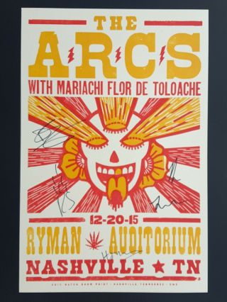 Signed The Arcs Hatch Show Print Nashville Ryman Black Keys 2015 Concert Poster