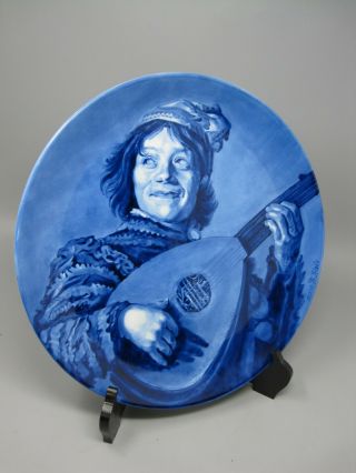 13.  5 " Large Royal Delft Platter Charger Jester Portrait Naar.  Fy.  Hals,
