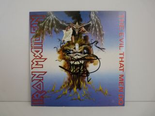 Steve Harris Iron Maiden Autographed Signed 7 " The Evil Lp Single Bas Certified